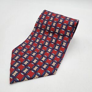 Christian Dior Monsieur Men's Wide‎ Style Patterned Silk Tie Red Purple Blue 55"